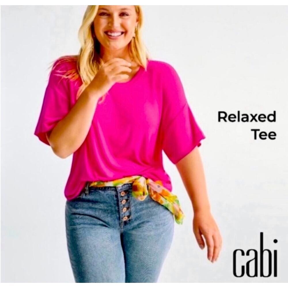 Cabi 6336 relaxed tee slouchy loose hot pink large